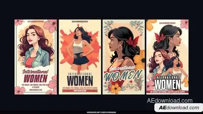 International Women’s Day Stories Video Displays template preview