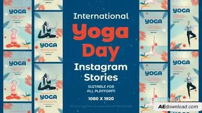 Videohive International Yoga Day Instagram Stories Video Displays template preview