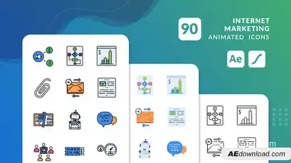 Internet Marketing Animated Icons | After Effects Elements template preview