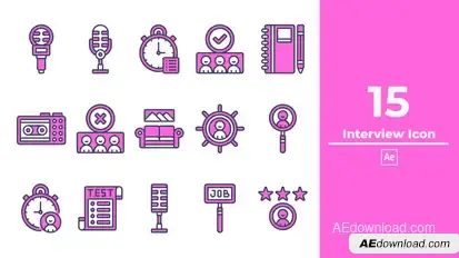 Interview Icon After Effect Elements template preview