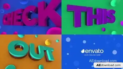 Intro 3D Text & Logo with Element 3D Logo Stings template preview