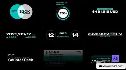 Intro - Counter Pack After Effects Template Openers template preview