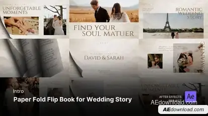 Intro - Paper Fold Flip Book for Wedding Story Effects Project Files Openers template preview
