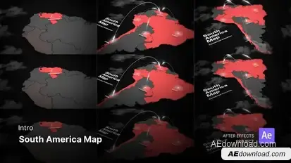 Intro - South America Map After Effects Project Files broadcast-packages template preview