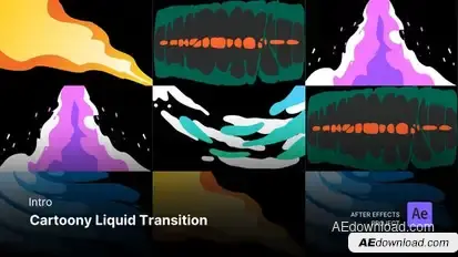 Intro/Opening - Cartoony Liquid Transition Titles Effects Project Files Elements template preview