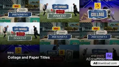 Intro/Opening - Collage and Paper Titles After Effects Project Files Titles template preview