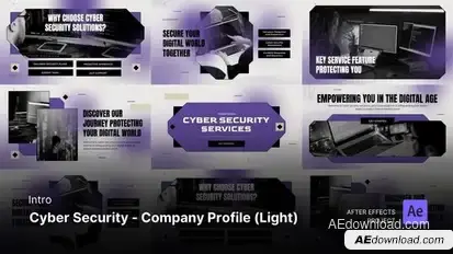 Intro/Opening - Cyber Security Company Profile Light Ver. After Effects Project Files Openers template preview