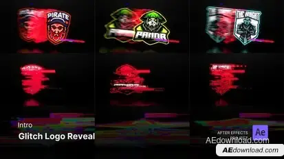 Intro/Opening - Glitch Logo Reveal After Effects Project Files Logo Stings template preview