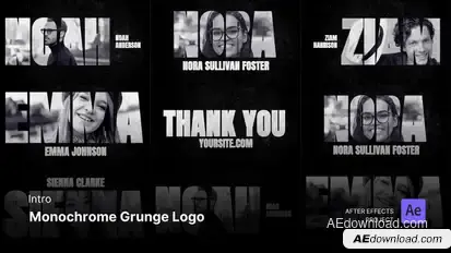Intro/Opening - Monochrome Grunge Logo After Effects Project Files Openers template preview