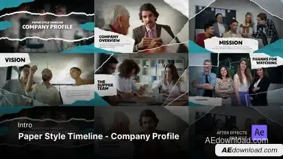 Intro/Opening - Paper Style Timeline - Company Profile After Effects Project Files Openers template preview