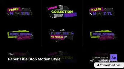 Intro/Opening - Paper Title Stop Motion Style After Effects Project Files Titles template preview