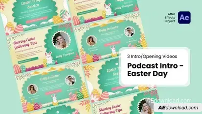 Intro/Opening - Podcast Intro Easter Day After Effects Template Easter template preview