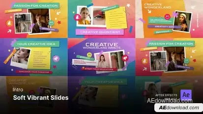 Intro/Opening - Soft Vibrant Slides After Effects Project Files Openers template preview