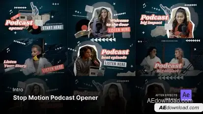 Intro/Opening - Stop Motion Podcast Opener After Effects Project Files Openers template preview