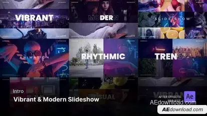 Intro/Opening - Vibrant & Modern Slideshow After Effects Project Files Openers template preview