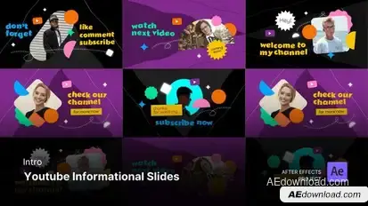 Intro/Opening - Youtube Informational Slides After Effects Project Files Openers template preview