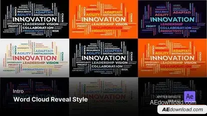 Intro/Opening Video - Word Cloud Reveal Style After Effects Template Openers template preview