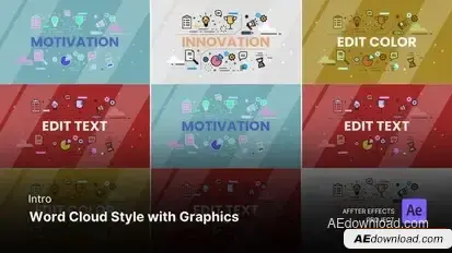 Intro/Opening Video - Word Cloud Style with Graphic After Effects Template Openers template preview