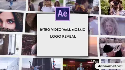Intro Video Wall Mosaic Logo Reveal Logo Stings template preview