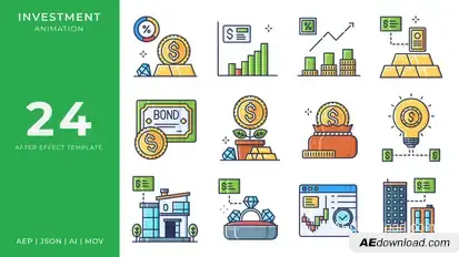 Investment Animated Icons | After Effects Elements template preview