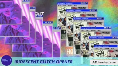 Iridescent Holographic Glitch Opener Openers template preview