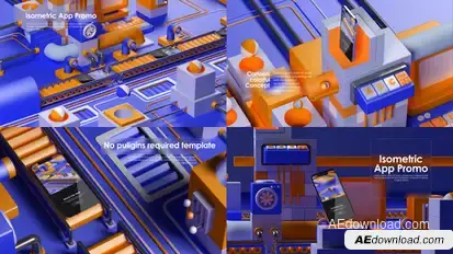 Isometric App MockUp Promo Product Promo template preview