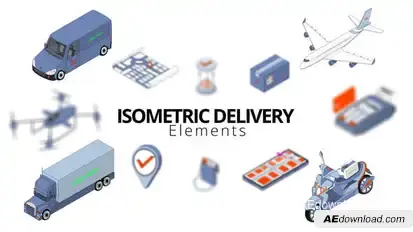 Isometric Delivery Elements Elements template preview