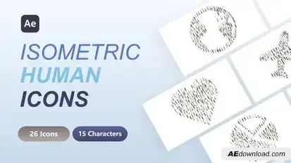 Isometric Human Icons Elements template preview