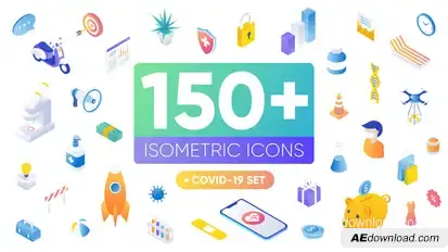 Isometric Icons Elements template preview