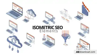 Isometric SEO Elements Elements template preview