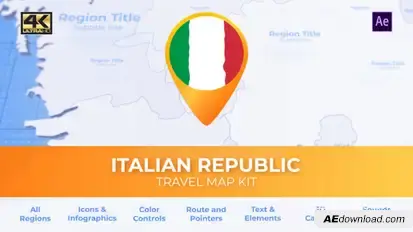 Italy Map - Italian Republic Travel Map Video Displays template preview
