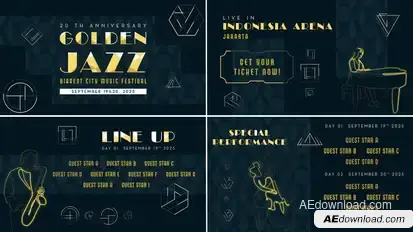 Jazz Music Festival Promo Openers template preview