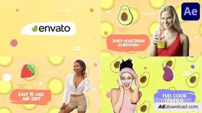 Juicy Vegetarian Slideshow for After Effects Openers template preview