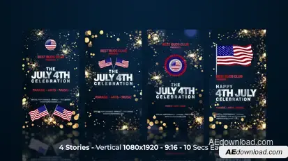 July 4th Instagram Stories Openers template preview