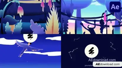 Jungle And Night Sky Logo Opener | After Effects Openers template preview