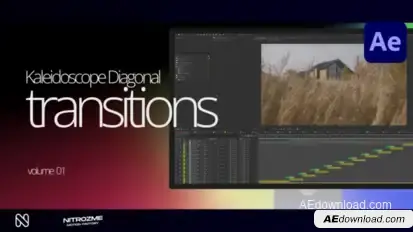 Kaleidoscope Diagonal Transitions Vol. 01 Elements template preview