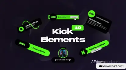 Kick Social Media Elements broadcast-packages template preview