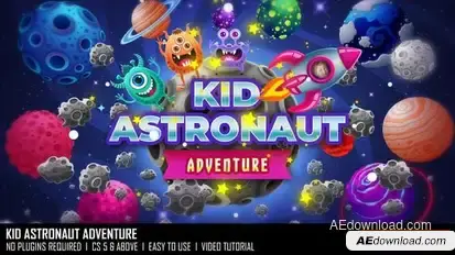 Kid Astronaut Adventure Openers template preview