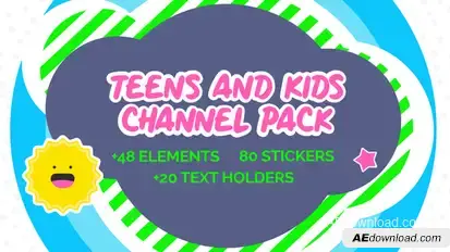Kids And Teens Youtube And Broadcast Package AE broadcast-packages template preview