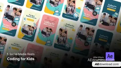 Kids Coding Course - Social Media Reels After Effect Template Product Promo template preview