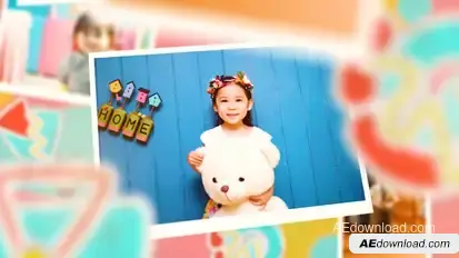 Kids Colorful Photo Slideshow Openers template preview