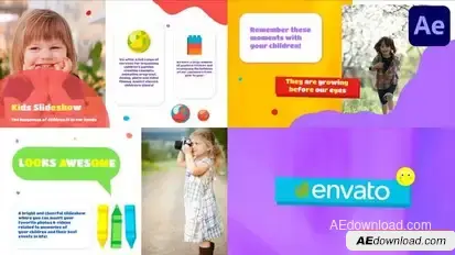 Kids Colorful Slideshow | After Effects Openers template preview
