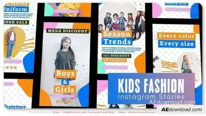 Kids Fashion Instagram Stories Pack Openers template preview