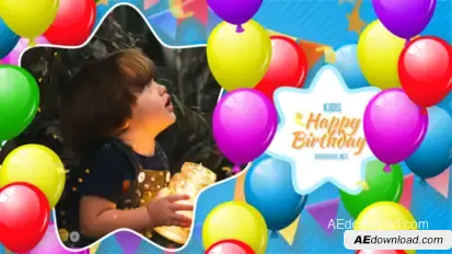 Kids Happy Birthday Video Displays template preview