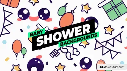 Kids Icons Backgrounds Elements template preview