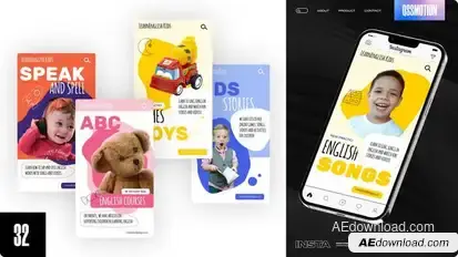 Kids Instagram Stories Video Displays template preview