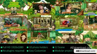 Kids Jungle Adventure Video Displays template preview