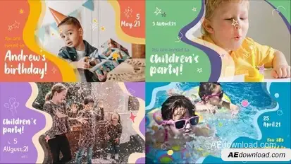 Kids Party Slideshow | After Effects Openers template preview