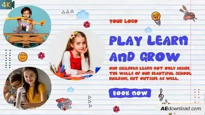 Kids Promo | Kindergarten Slideshow Openers template preview