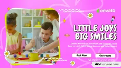 Kids Promo Slideshow Video Displays template preview